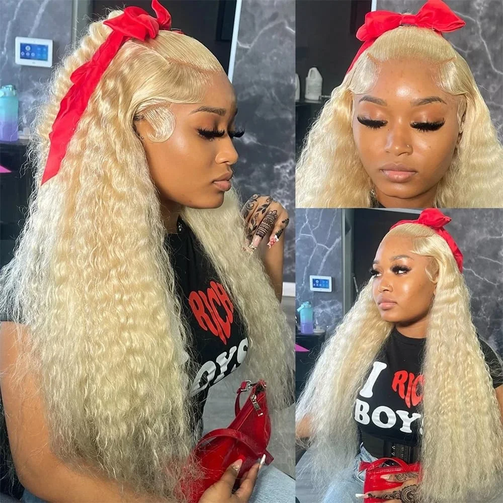 30 Inch Curly Loose Deep Wave 13x4 Wig 613 Honey Blonde Human Hair 13x6 HD Lace Frontal Preplucked
30 Inch Curly Loose Deep Wave 13x4 Wig 613 Honey Blonde Human Hair 13x6 HD Lace Frontal Preplucked