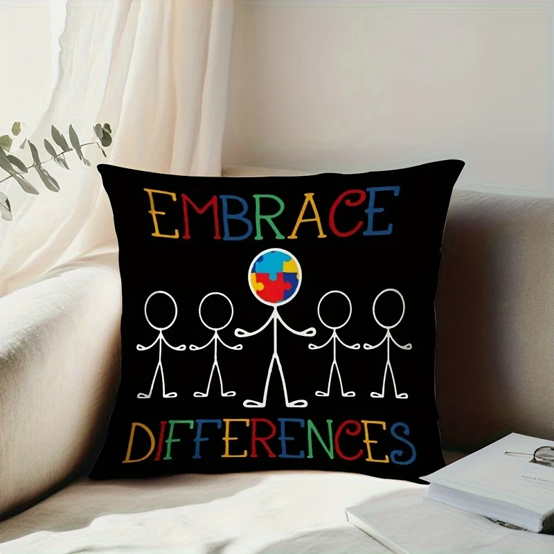 Embrace Differences Pillow - Inspirational Home Decor, Adds Unity, Positivity, and a Message of Inclusivity to Your Living Space
Embrace Differences Pillow - Inspirational Home Decor, Adds Unity, Positivity, and a Message of Inclusivity to Your Living Space