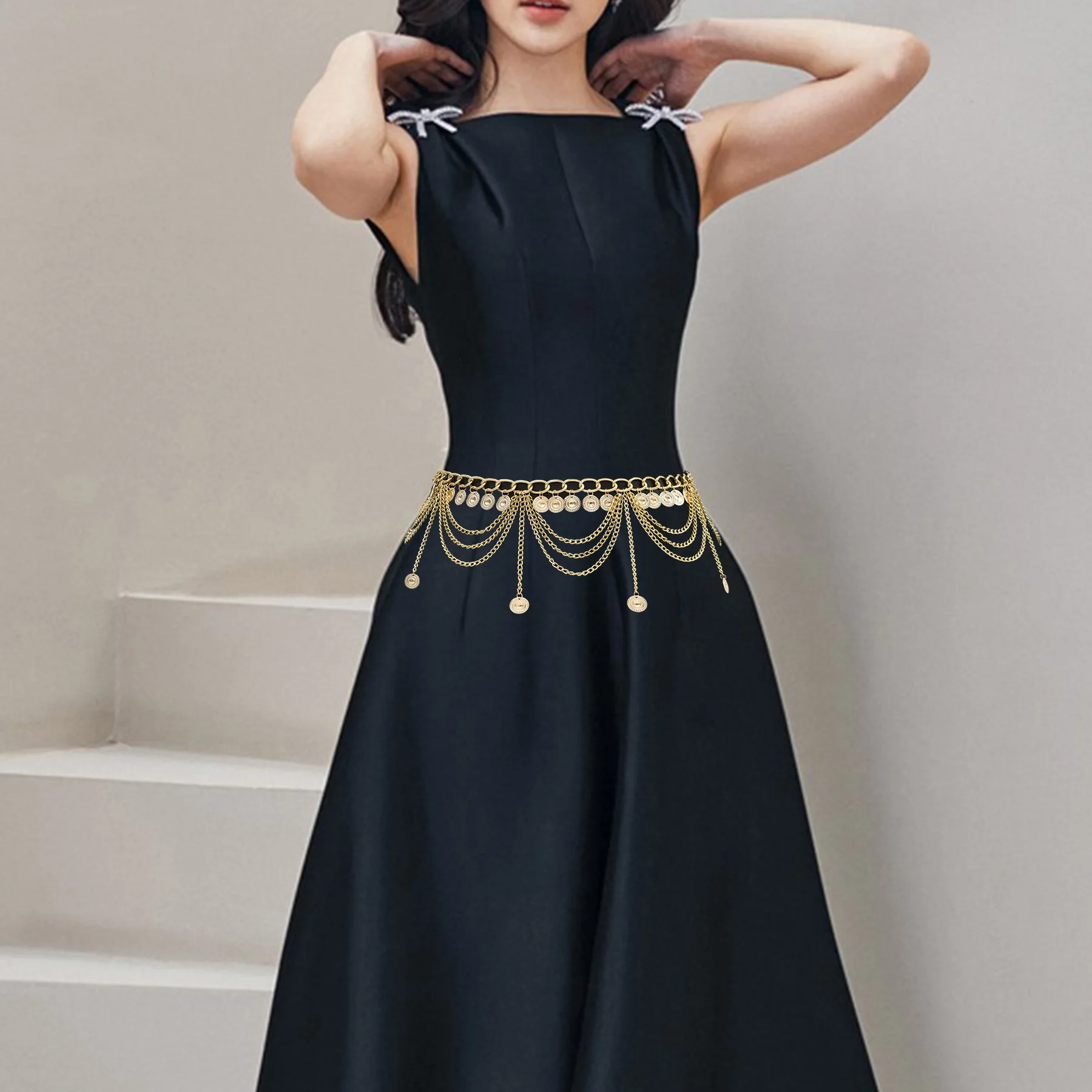 Bohemian Multi Layer Waist Chain Coin Tassel Metal Belt for Women Dress Female Belly Belt Ethnic Dancing Party Jewelry Accessory
Bohemian Multi Layer Waist Chain Coin Tassel Metal Belt for Women Dress Female Belly Belt Ethnic Dancing Party Jewelry Accessory