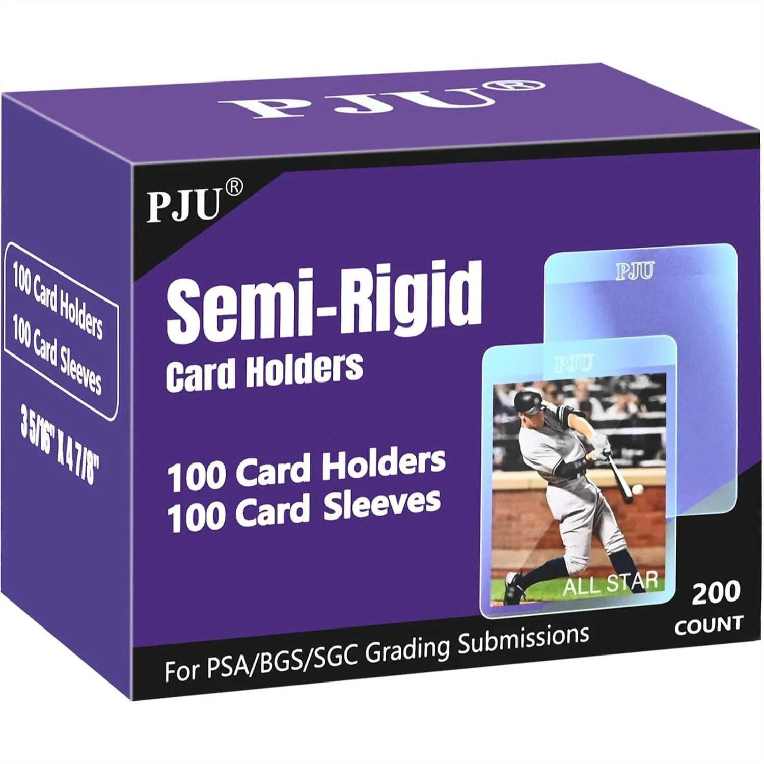 100 Semi Rigid Card Holders & 100 Soft Sleeves for Graded Trading Cards, Baseball Cards, Sports Cards Storage and Shipping
100 Semi Rigid Card Holders & 100 Soft Sleeves for Graded Trading Cards, Baseball Cards, Sports Cards Storage and Shipping