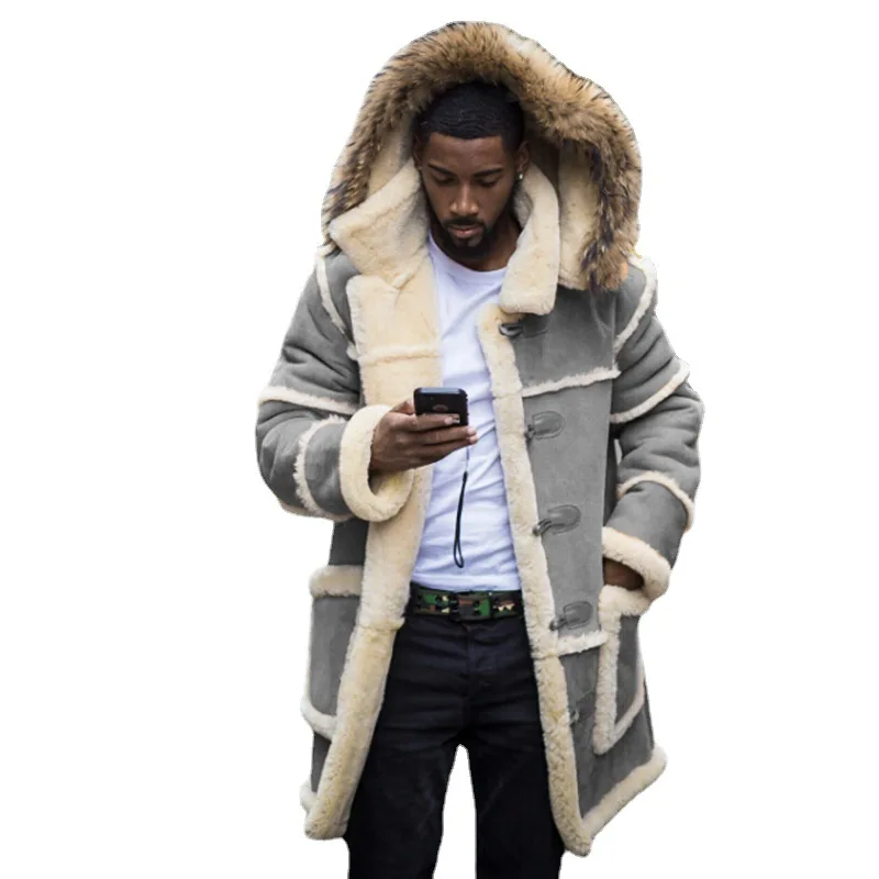 Overcoat Men Winter New Loose Long Cotton-padded Jacket Brown Fur Integrated Lamb Wool Hooded Coats Male
Overcoat Men Winter New Loose Long Cotton-padded Jacket Brown Fur Integrated Lamb Wool Hooded Coats Male