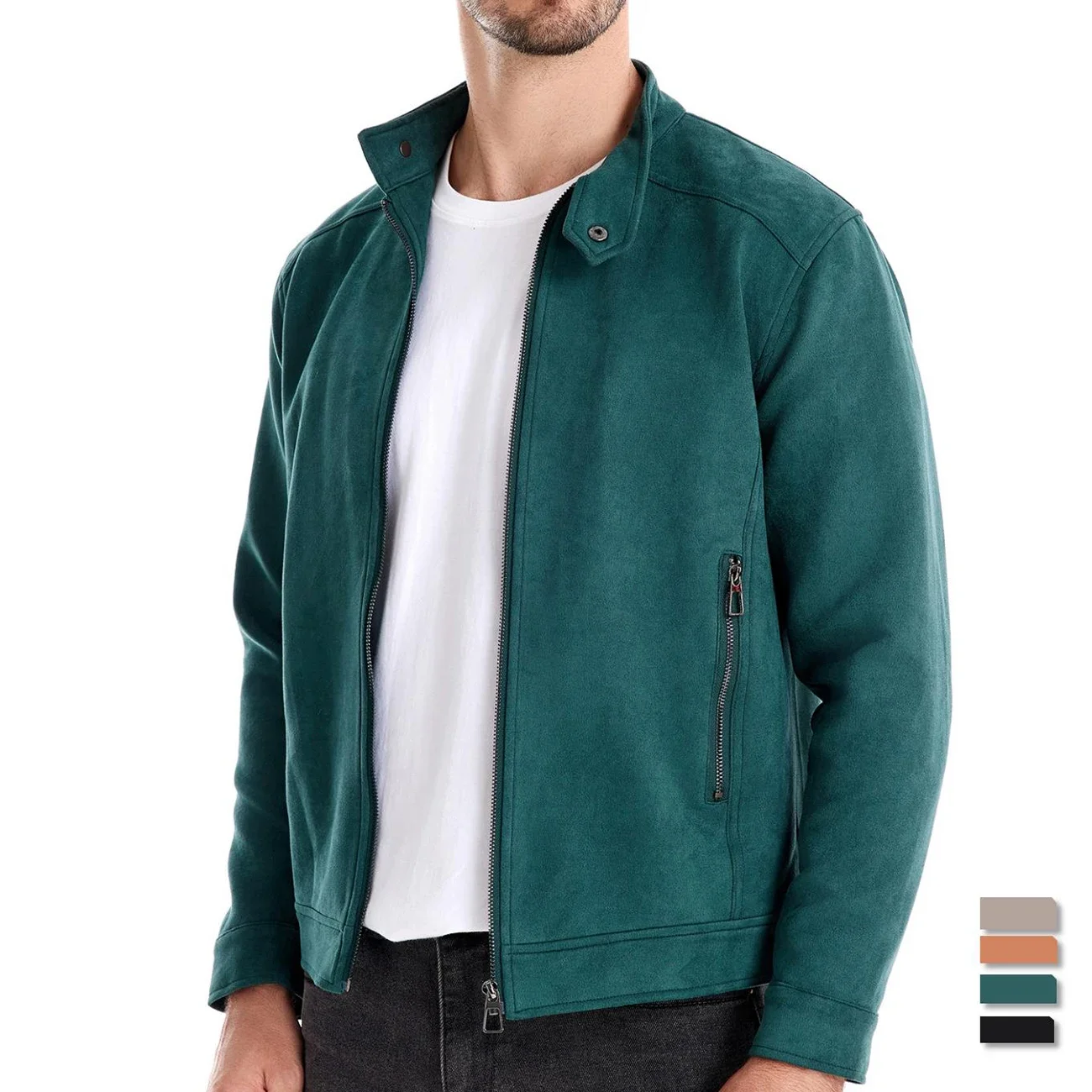 New Men's Stand Collar Zip Suede Jacket Fashion Casual Business Faux Leather Trucker Jackets Coat for Men
New Men's Stand Collar Zip Suede Jacket Fashion Casual Business Faux Leather Trucker Jackets Coat for Men