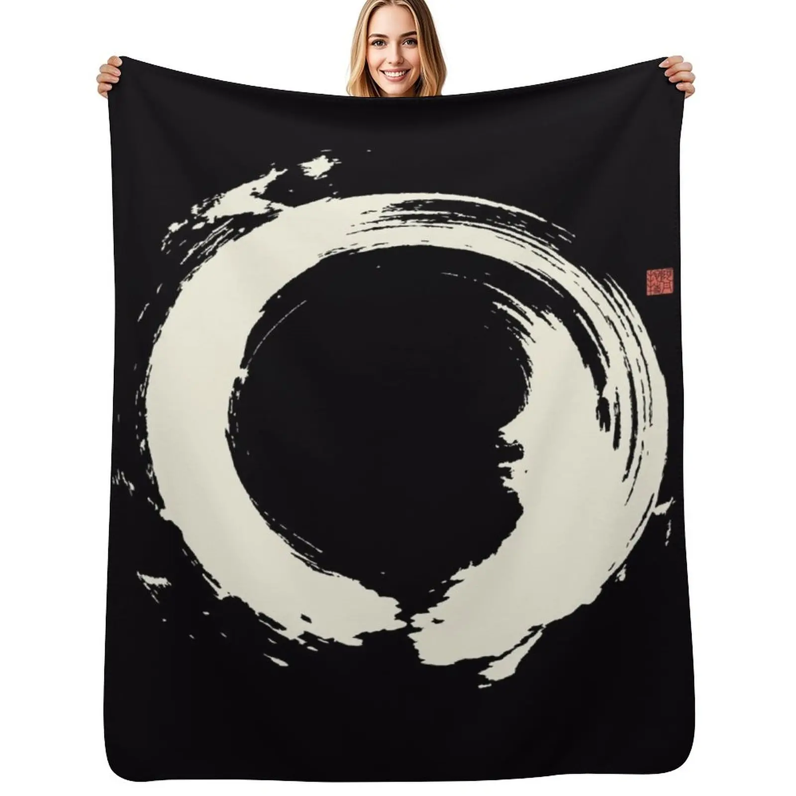 Black Ens / Japanese Zen Circle Throw Blanket Compact Warm Blanket for Car Road Trip
Black Ens / Japanese Zen Circle Throw Blanket Compact Warm Blanket for Car Road Trip