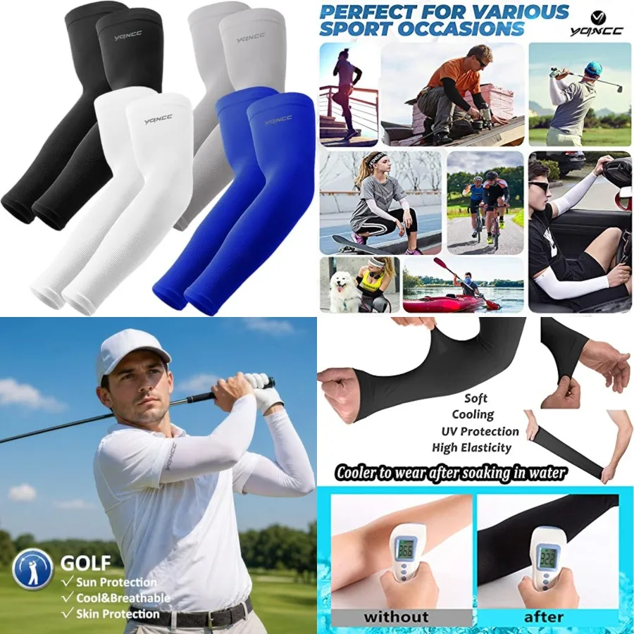 Arm Sleeves, Cooling UV Sun Protection Sports Compression Sleeves for Men Women, Golf Basketball Arm Sleeves
Arm Sleeves, Cooling UV Sun Protection Sports Compression Sleeves for Men Women, Golf Basketball Arm Sleeves