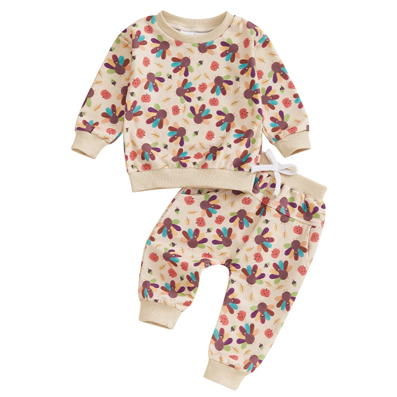 Baby Boy Thanksgiving Outfits Long Sleeve Turkey print Sweatshirt + Pants Set Toddler Clothes
Baby Boy Thanksgiving Outfits Long Sleeve Turkey print Sweatshirt + Pants Set Toddler Clothes