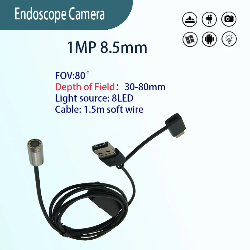 1MP 8.5mm 80° endoscope Camera engine inspection 1.5m USB Type-C 3-in-1 Soft wire endoscopic camera
1MP 8.5mm 80° endoscope Camera engine inspection 1.5m USB Type-C 3-in-1 Soft wire endoscopic camera