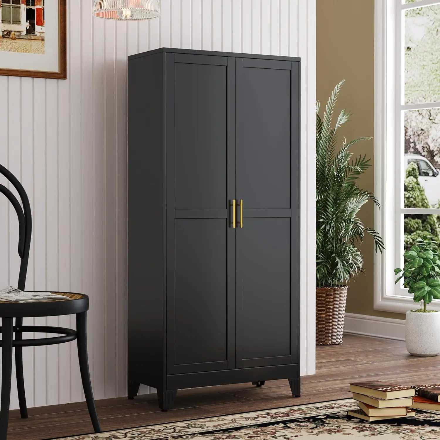 Metal Kitchen Pantry Storage Cabinet With 2 Doors And 3 Adjustable Shelves,Pantry Cabinet With Adjustable Leveling, Customized
Metal Kitchen Pantry Storage Cabinet With 2 Doors And 3 Adjustable Shelves,Pantry Cabinet With Adjustable Leveling, Customized