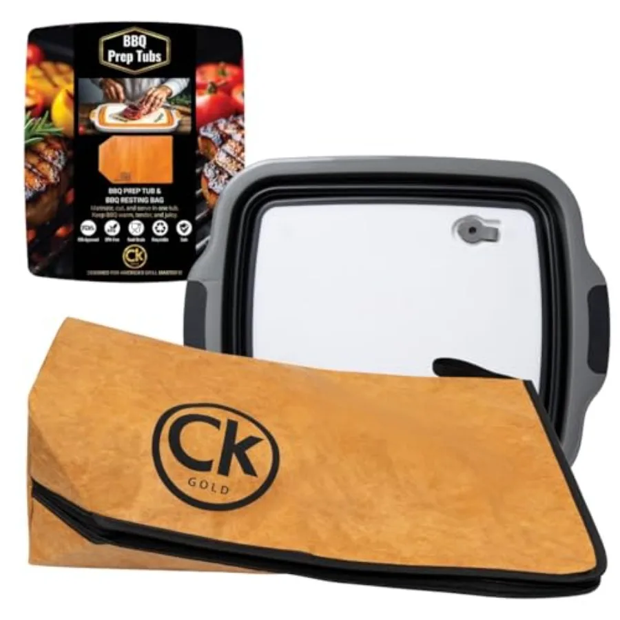New Extra LARGE Collapsible BBQ Prep Tub with LOCKING LID and Meat Resting Bag - BPA Free Cutting Board with Lid Leak Free Stro
New Extra LARGE Collapsible BBQ Prep Tub with LOCKING LID and Meat Resting Bag - BPA Free Cutting Board with Lid Leak Free Stro