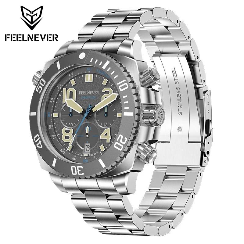 FEELNEVER Original Man Watch NH35 Stainless Steel Calendar Sapphire Crystal Men's Watch Top Brand 50Bar Waterproof Men Watches
FEELNEVER Original Man Watch NH35 Stainless Steel Calendar Sapphire Crystal Men's Watch Top Brand 50Bar Waterproof Men Watches