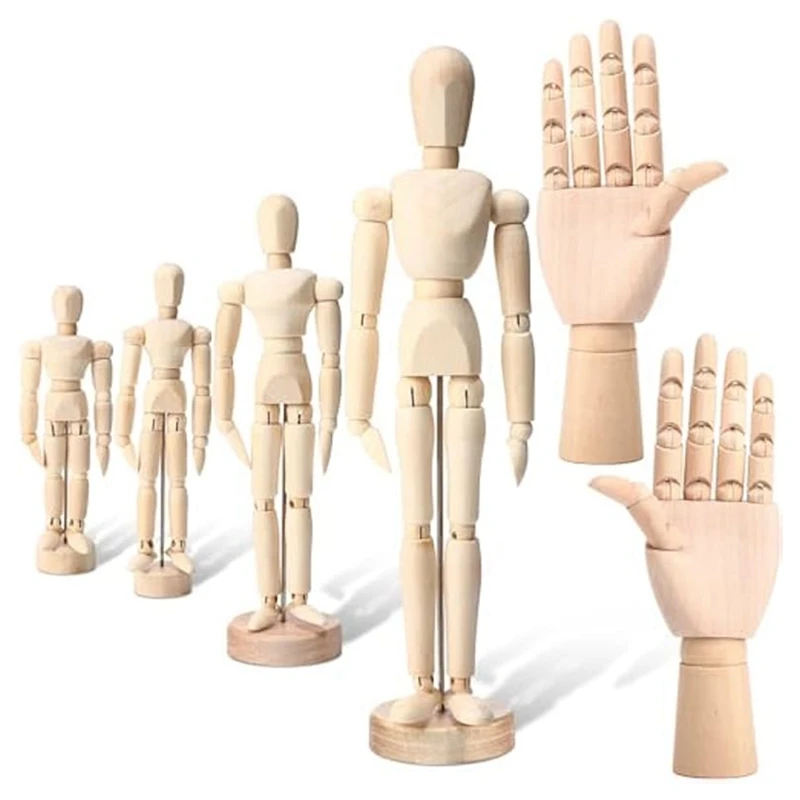 6Pack Artist Wooden Mannequin,4.5/5.5/8/12Inch Drawing Figure Model Wooden Hand Model 7Inch Left And Right Hand Model-Y44A
6Pack Artist Wooden Mannequin,4.5/5.5/8/12Inch Drawing Figure Model Wooden Hand Model 7Inch Left And Right Hand Model-Y44A