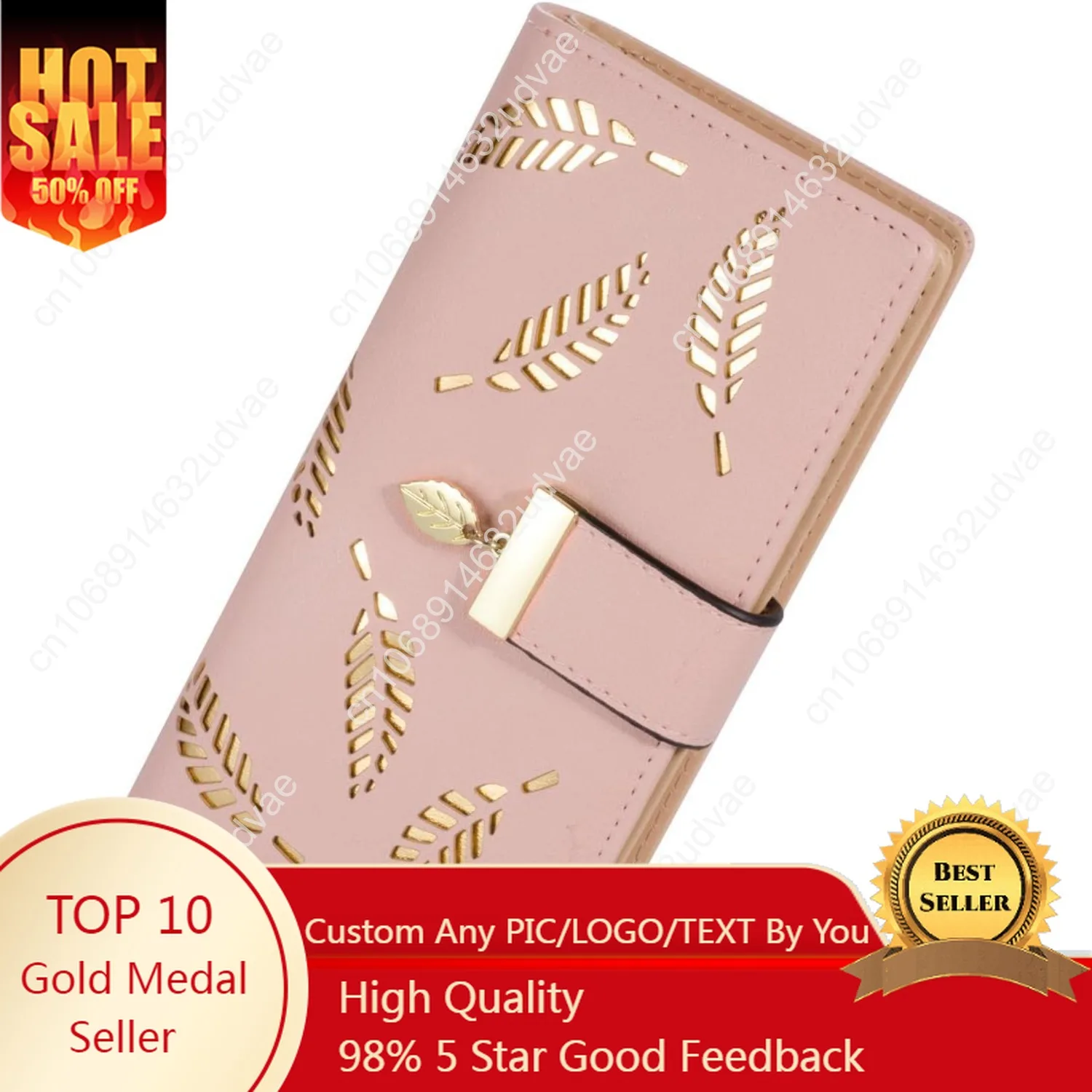 Women's Long Leaf Bifold Wallet Leather Card Holder Purse Zipper Buckle Elegant Clutch Wallet Handbag for Women - Pink
Women's Long Leaf Bifold Wallet Leather Card Holder Purse Zipper Buckle Elegant Clutch Wallet Handbag for Women - Pink