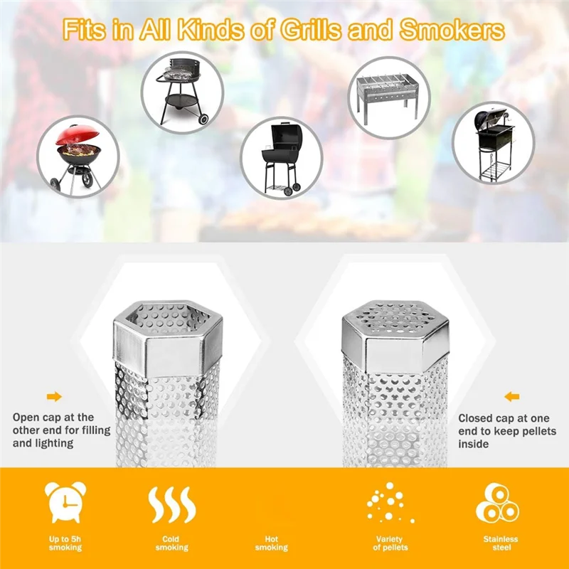 Курительная трубка для барбекю из нержавеющей стали 304, 30,48 см, деревянные гранулы для барбекю, курильщик для холодного/горячего курения, 2 шт.
Курительная трубка для барбекю из нержавеющей стали 304, 30,48 см, деревянные гранулы для барбекю, курильщик для холодного/горячего курения, 2 шт.