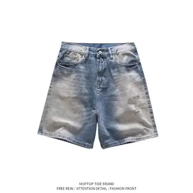 Retro American Summer Washed Distressed Men's Jeans Shorts Casual Loose Straight Five-Point Pants Cotton Polyester Blend
Retro American Summer Washed Distressed Men's Jeans Shorts Casual Loose Straight Five-Point Pants Cotton Polyester Blend