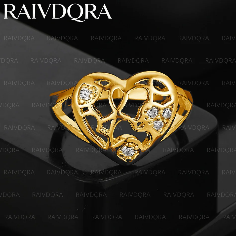 18K Gold Plated Zircons Hollow Hearts Ring For Women Grace Jewelry Trend Fashionable Birthday Party Gifts
18K Gold Plated Zircons Hollow Hearts Ring For Women Grace Jewelry Trend Fashionable Birthday Party Gifts