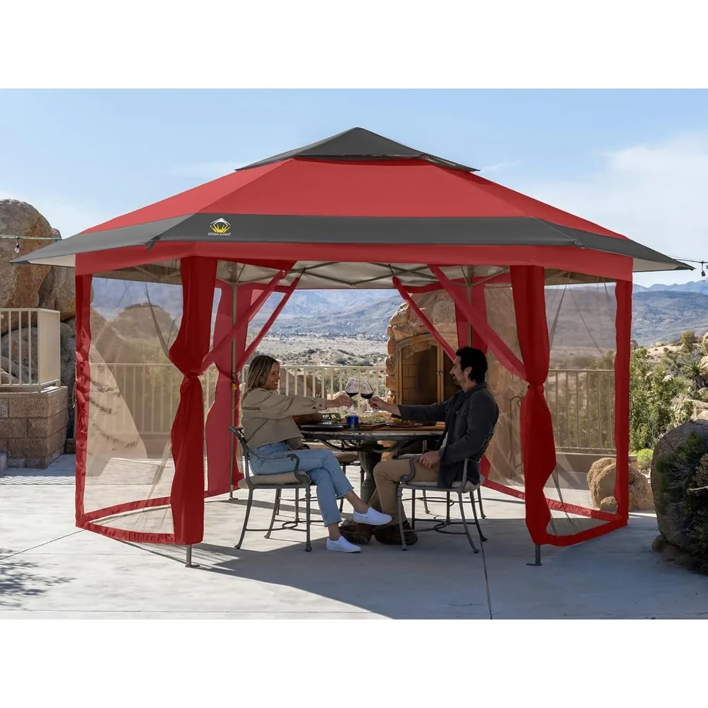 12x12 Pop up Gazebo with Mosquito Nettings, Patented Center Lock 6-Sided Portable Gazebo, 300D Silver-Coated Fabric UV Resistan
12x12 Pop up Gazebo with Mosquito Nettings, Patented Center Lock 6-Sided Portable Gazebo, 300D Silver-Coated Fabric UV Resistan