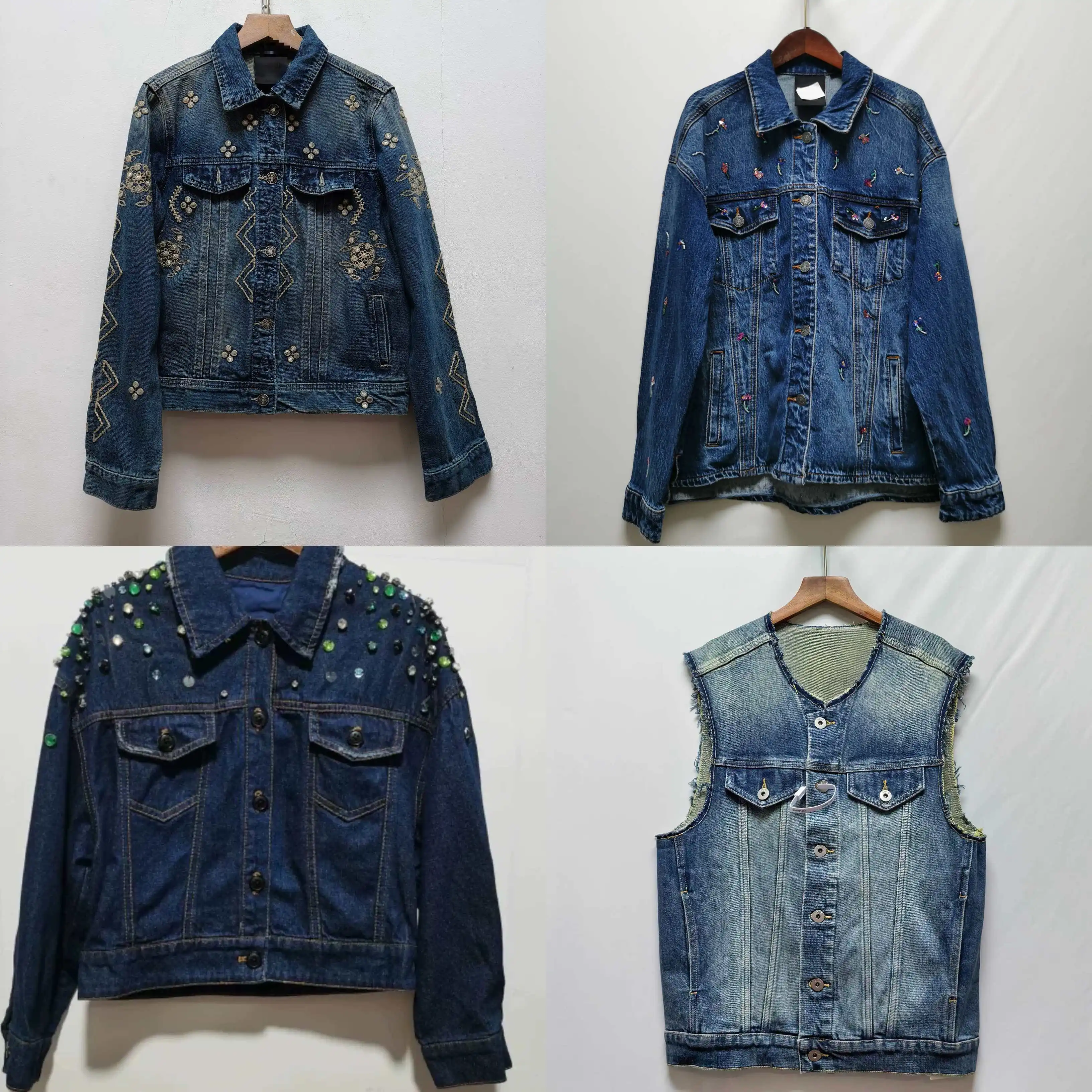 European and American Spanish original women's retro denim jacket heavy embroidery sequins loose casual jacket
European and American Spanish original women's retro denim jacket heavy embroidery sequins loose casual jacket