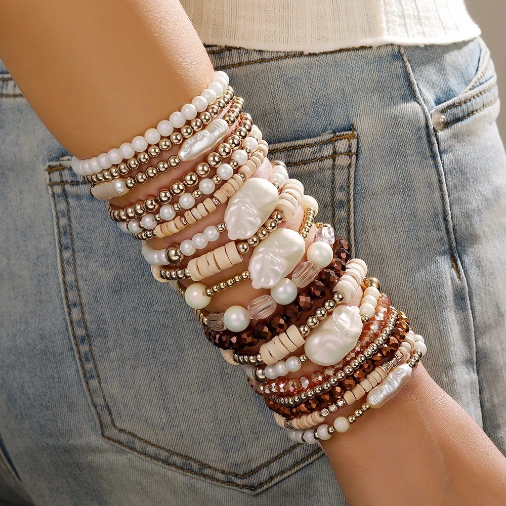 18Pcs Stackable Link Bracelet Gifts Multi Colored Handmade Elastic Bracelet Beads Chain Bangle for Women Bohemian Jewelry Gift
18Pcs Stackable Link Bracelet Gifts Multi Colored Handmade Elastic Bracelet Beads Chain Bangle for Women Bohemian Jewelry Gift