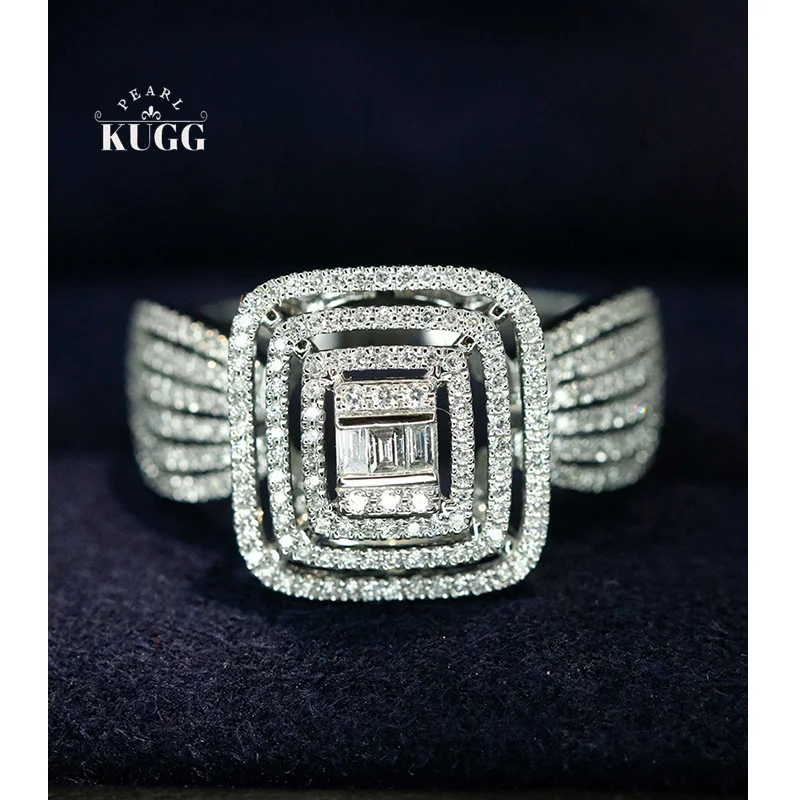 KUGG 100% 18K White Gold Rings Luxury Square Shape 0.60carat Real Natural Diamond Cocktail Ring for Women High Party Jewelry
KUGG 100% 18K White Gold Rings Luxury Square Shape 0.60carat Real Natural Diamond Cocktail Ring for Women High Party Jewelry