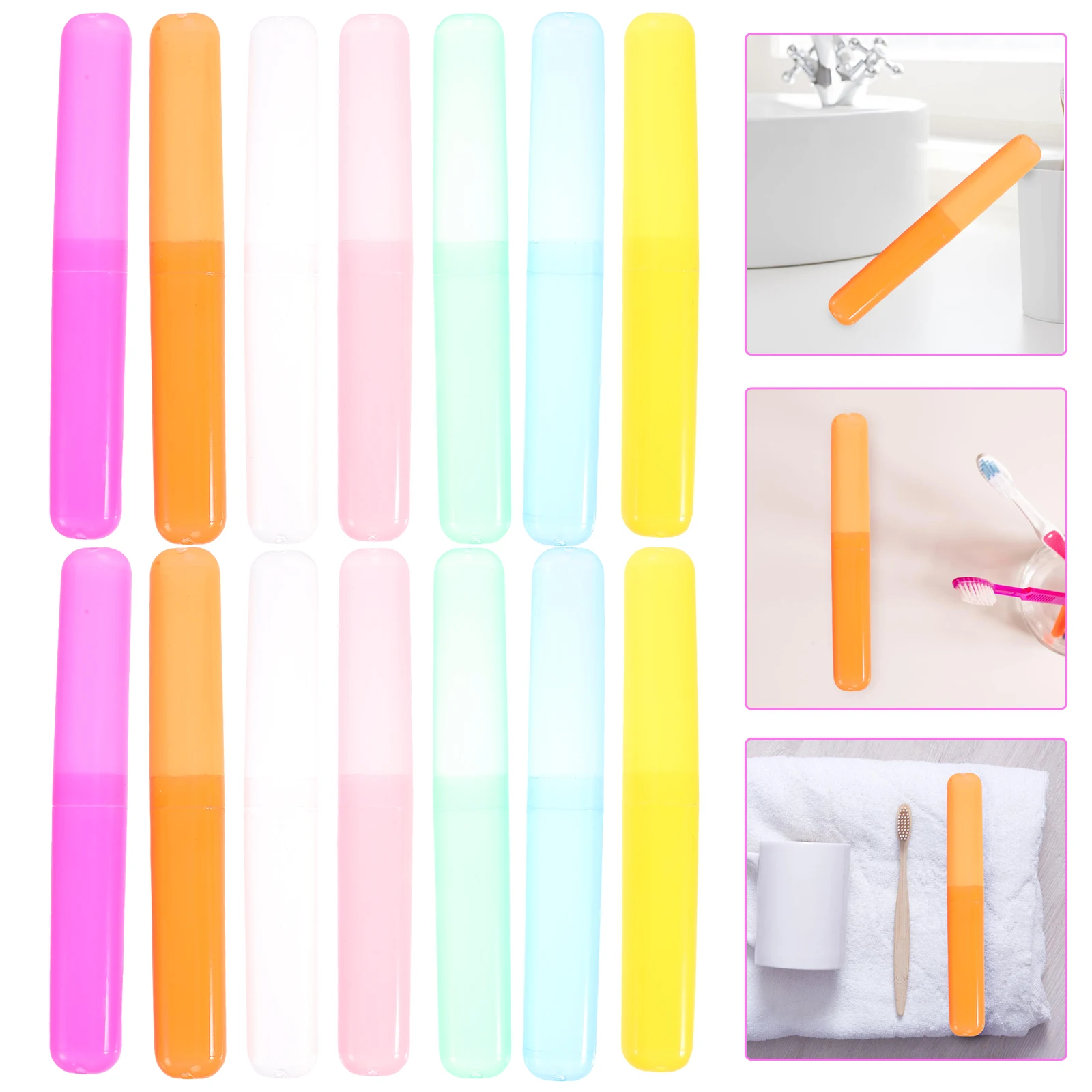 14 Pcs Travel Toothbrush Holders Colors Portable Cases for Toothpaste Storage Boxes Plastic Smooth Edges Compact
14 Pcs Travel Toothbrush Holders Colors Portable Cases for Toothpaste Storage Boxes Plastic Smooth Edges Compact