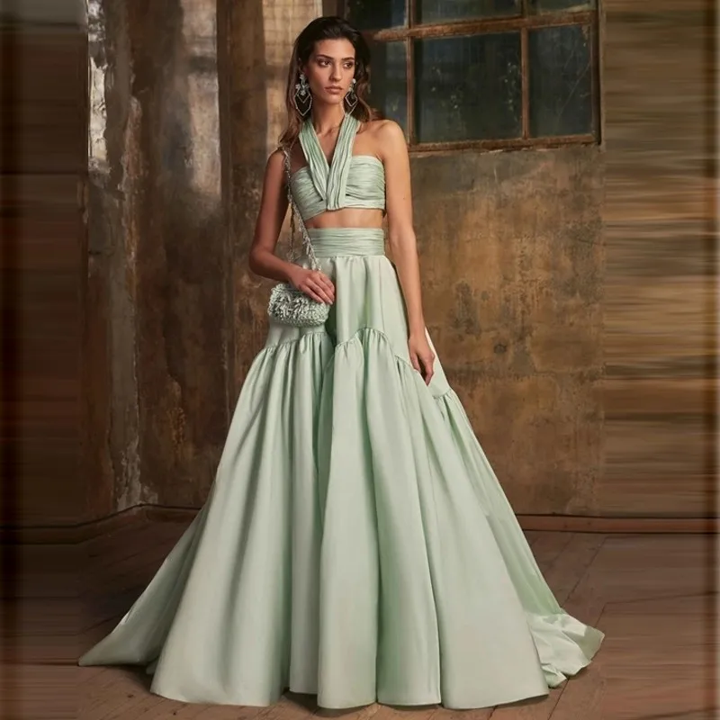 Mint Green Pleated Green A-line Satin Women Skirts Zipper High Waistband Long Formal Maxi Skirt To Party
Mint Green Pleated Green A-line Satin Women Skirts Zipper High Waistband Long Formal Maxi Skirt To Party