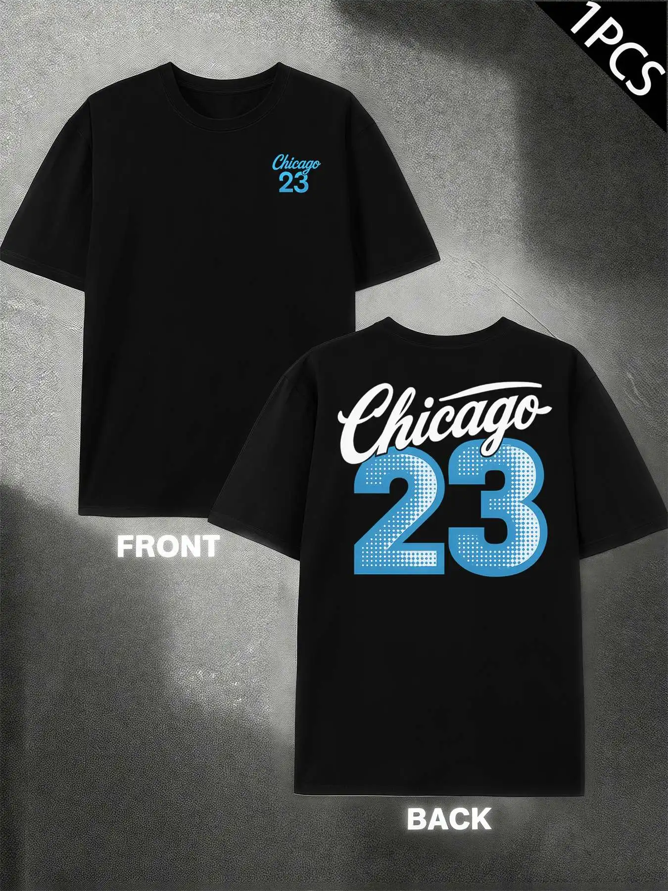 Chicago 23 Graphic Tee Men's Double-Sided printed Fashionable Casual Crew Neck 220gsm Pure Cotton T-Shirt
Chicago 23 Graphic Tee Men's Double-Sided printed Fashionable Casual Crew Neck 220gsm Pure Cotton T-Shirt