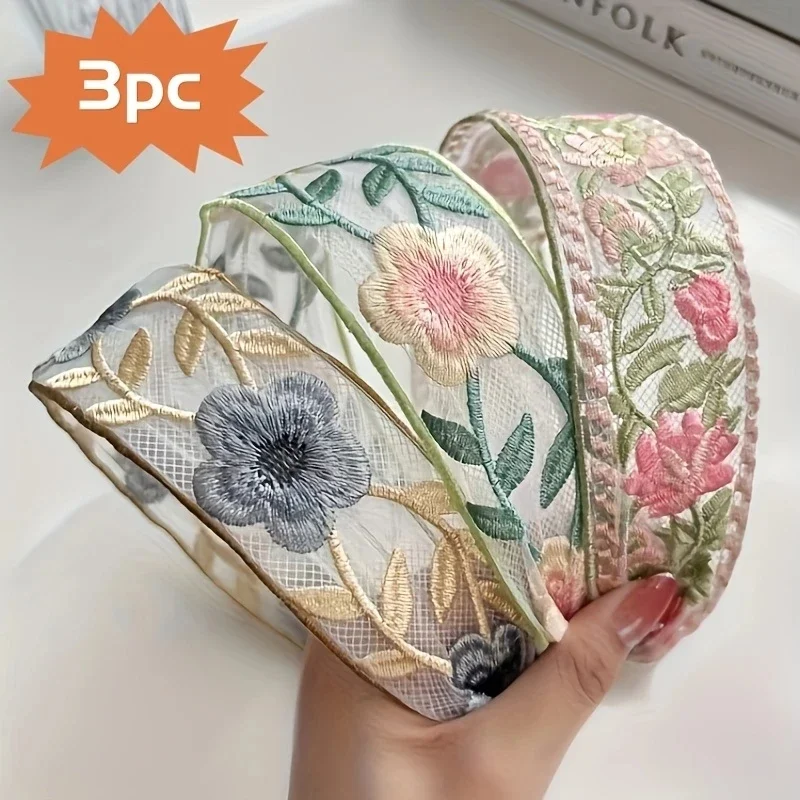 1/3pcs Elegant Chiffon Embroidery Flower Hairband – Sweet Floral Headband Turban Hoop for Women Fashion Hair Accessories
1/3pcs Elegant Chiffon Embroidery Flower Hairband – Sweet Floral Headband Turban Hoop for Women Fashion Hair Accessories