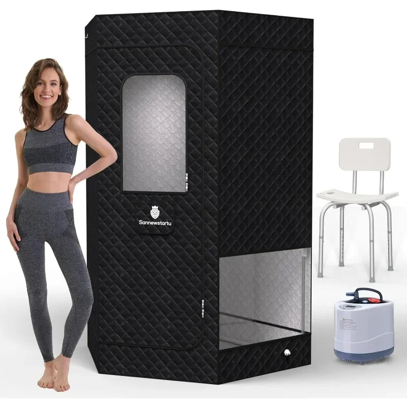 6 Feet High Portable Sauna Box for Home with Shower Chair, 5-Sided Heavy Oxford Cotton Steam Sauna, Full Body Sauna for Home
6 Feet High Portable Sauna Box for Home with Shower Chair, 5-Sided Heavy Oxford Cotton Steam Sauna, Full Body Sauna for Home