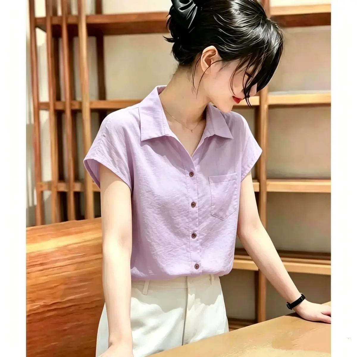 Slimming Effect Shirt Korean High-End Fashionable White Enhancing Elegant Summer New Style Beautiful Top Women's Collar ...
Slimming Effect Shirt Korean High-End Fashionable White Enhancing Elegant Summer New Style Beautiful Top Women's Collar ...