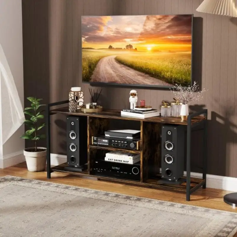 TV Stand for 55 Inch TVs Industrial Entertainment Center-Rustic Brown
TV Stand for 55 Inch TVs Industrial Entertainment Center-Rustic Brown