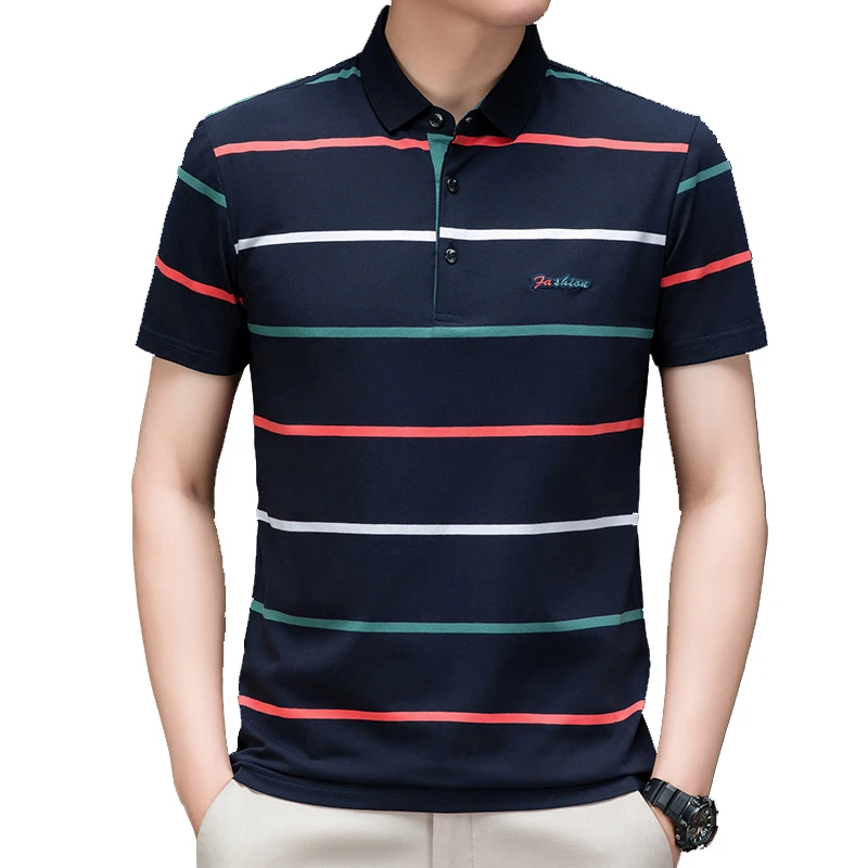 Summer new men's polo shirt High quality lapel short sleeved men's polo shirt Casual striped shirt polo shirt men's top
Summer new men's polo shirt High quality lapel short sleeved men's polo shirt Casual striped shirt polo shirt men's top