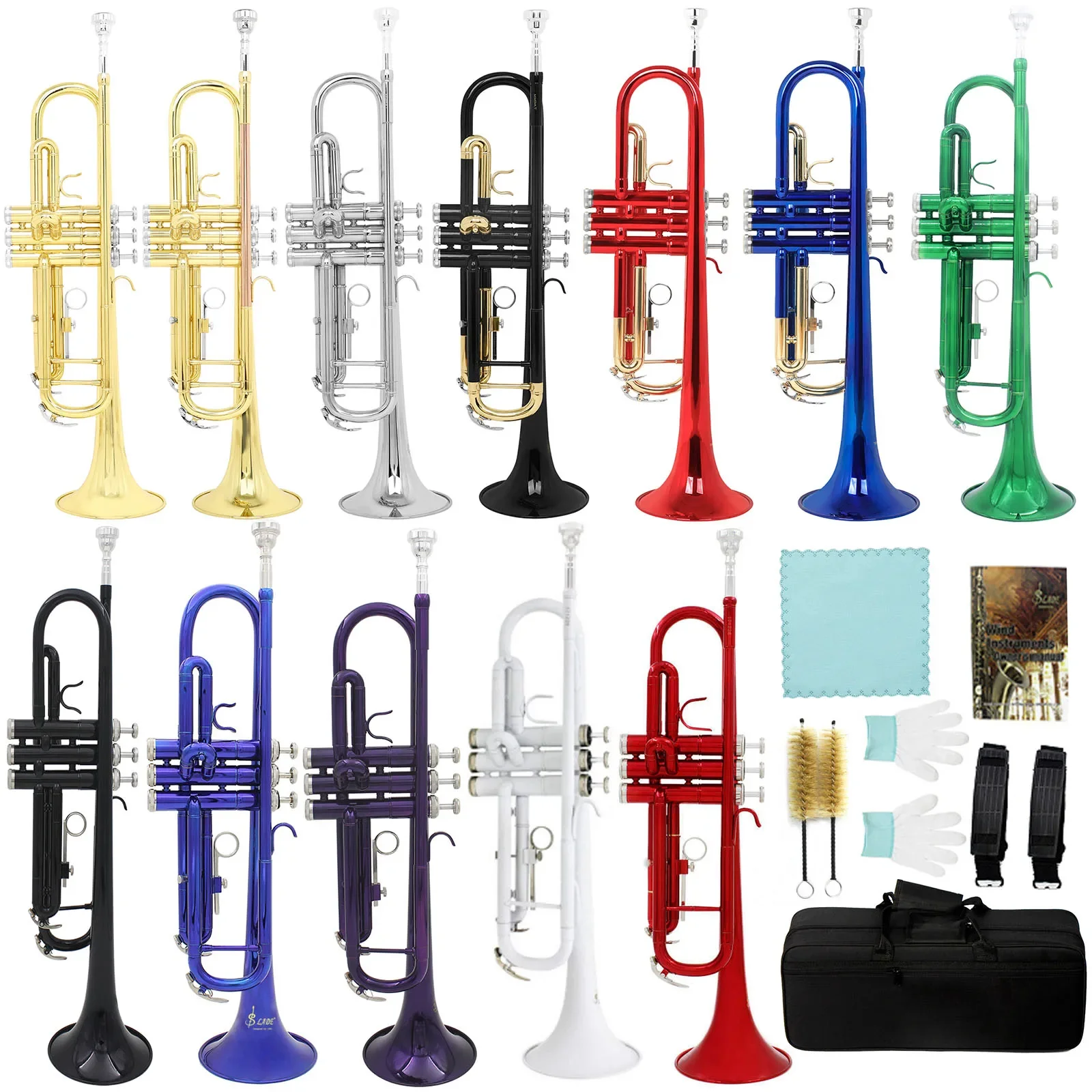 Colourful Trumpet Standard Brass BbTrumpet Set for Students Beginners Professional Trumpet with Box 7C Blow Mouth
Colourful Trumpet Standard Brass BbTrumpet Set for Students Beginners Professional Trumpet with Box 7C Blow Mouth