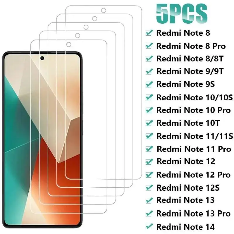 5Pcs Tempered For Xiaomi 14 13 12 12S 5G Screen Protector On Redmi Note 11S 10S 9S 8T Pro 11 10 9 8 Glass
5Pcs Tempered For Xiaomi 14 13 12 12S 5G Screen Protector On Redmi Note 11S 10S 9S 8T Pro 11 10 9 8 Glass