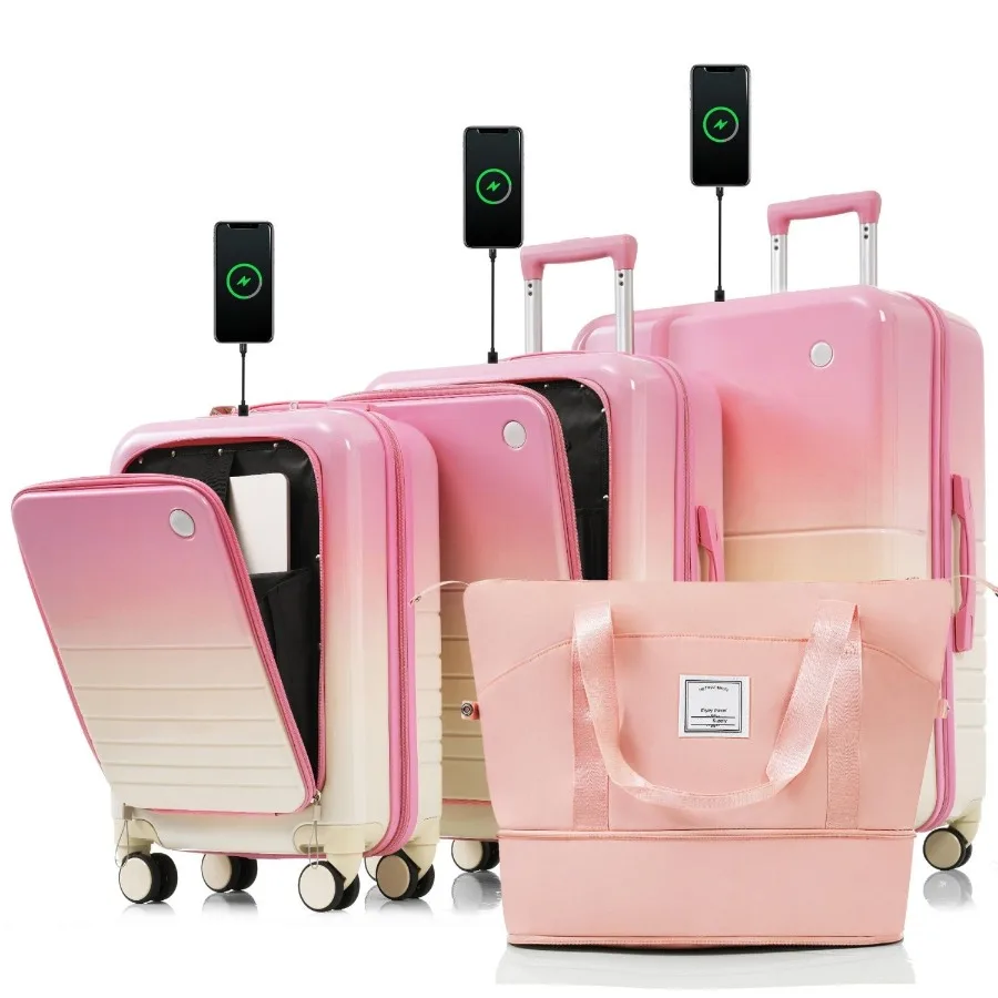 Luggage Set of 4 with USB Port 20 24inch with front opening design Airline Certified Carry on Luggage with Cup Holder ABS+PC Ha
Luggage Set of 4 with USB Port 20 24inch with front opening design Airline Certified Carry on Luggage with Cup Holder ABS+PC Ha