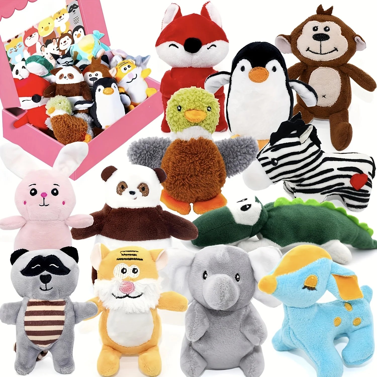 Dog Squeaky Toys, Stuffed Animal Puppy Toys, Cute Chew Toys for Dog Teething Toys, Pet Toys for Small to Medium Dogs, Soft Dog Toys, Plush Dog Toy Pack 12in Gift Box
Dog Squeaky Toys, Stuffed Animal Puppy Toys, Cute Chew Toys for Dog Teething Toys, Pet Toys for Small to Medium Dogs, Soft Dog Toys, Plush Dog Toy Pack 12in Gift Box
