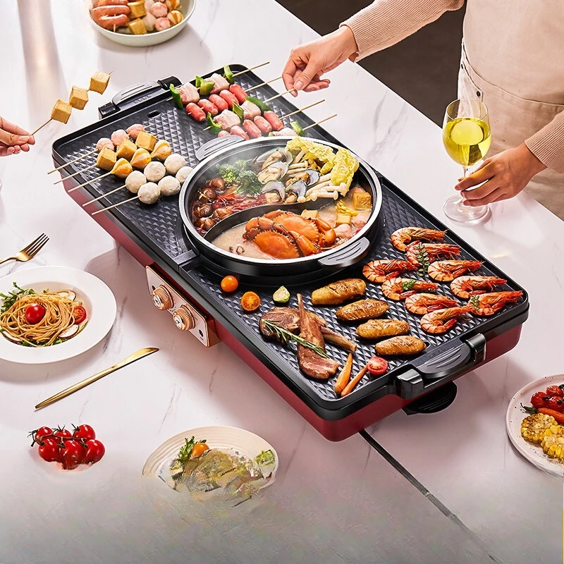 Hot pot barbecue, integrated pot, household, electric oven, two-in-one, large capacity,
Hot pot barbecue, integrated pot, household, electric oven, two-in-one, large capacity,