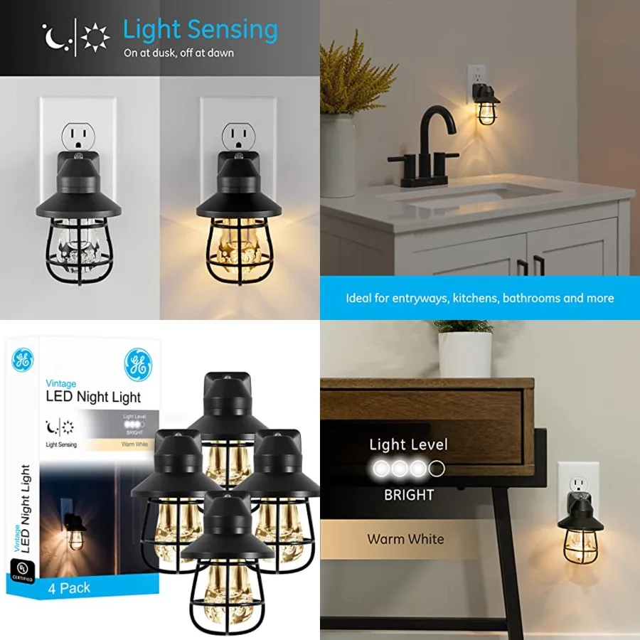 Vinta LED Night Light, Plug-in, Dusk to Dawn Sensor, Farmhouse Decor, Mood Lighting, Home Decor, Ambient Lighting, LED Lights f
Vinta LED Night Light, Plug-in, Dusk to Dawn Sensor, Farmhouse Decor, Mood Lighting, Home Decor, Ambient Lighting, LED Lights f