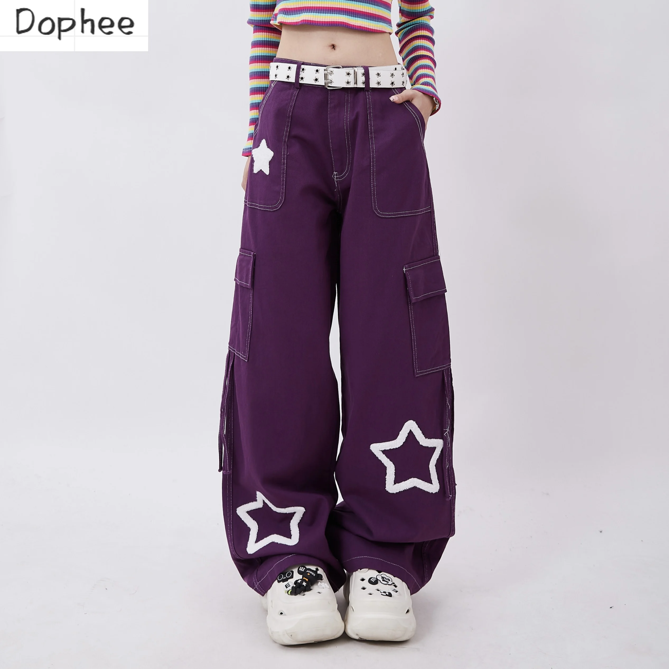 Dophee New Autumn Purple Denim Pants Dopamine American Style Spice Girls Straight Pants Embroidery Five-pointed Star Loose Jeans
Dophee New Autumn Purple Denim Pants Dopamine American Style Spice Girls Straight Pants Embroidery Five-pointed Star Loose Jeans