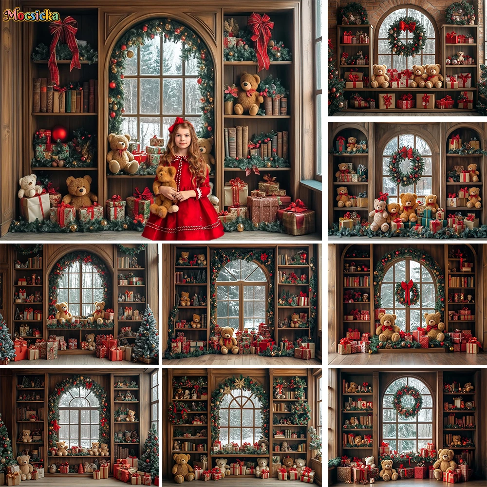Christmas Toy Bear Gift Room Background Photography Kids Baby Show Wooden Bookshelf Window Backdrop Winter Xmas Tree Gift Booth
Christmas Toy Bear Gift Room Background Photography Kids Baby Show Wooden Bookshelf Window Backdrop Winter Xmas Tree Gift Booth