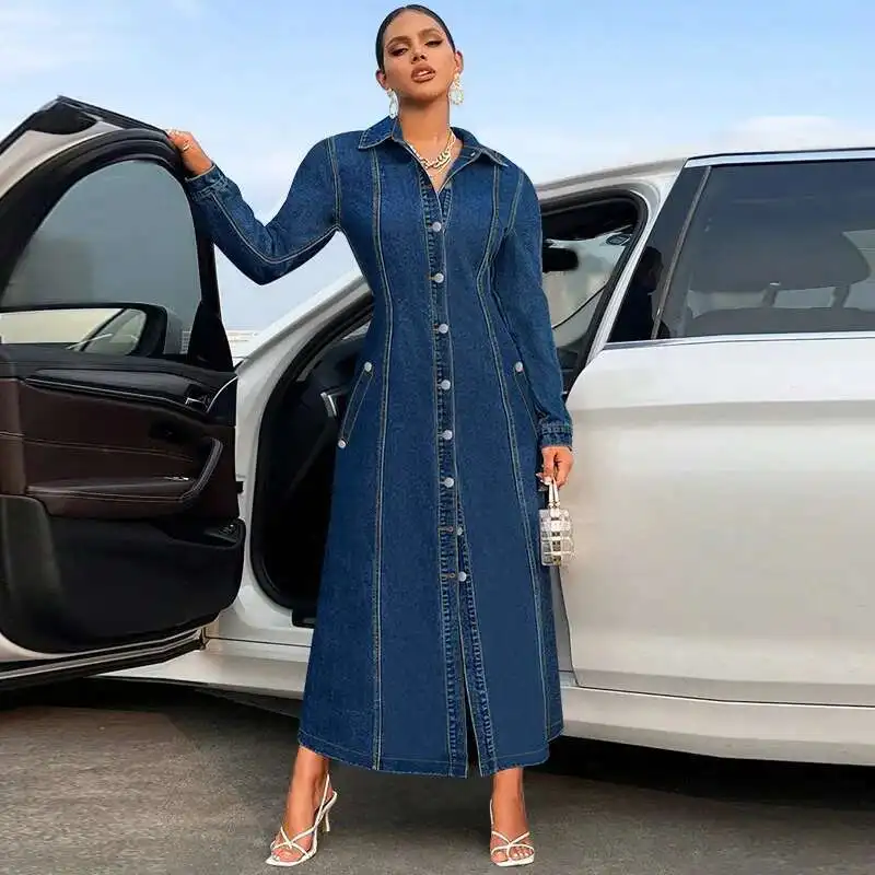 218570 Fashionable New Denim Pocket Long Sleeved Breasted Jacket Style Dress Loose 2025 Party Summer Elegantes Casual Y2k
218570 Fashionable New Denim Pocket Long Sleeved Breasted Jacket Style Dress Loose 2025 Party Summer Elegantes Casual Y2k