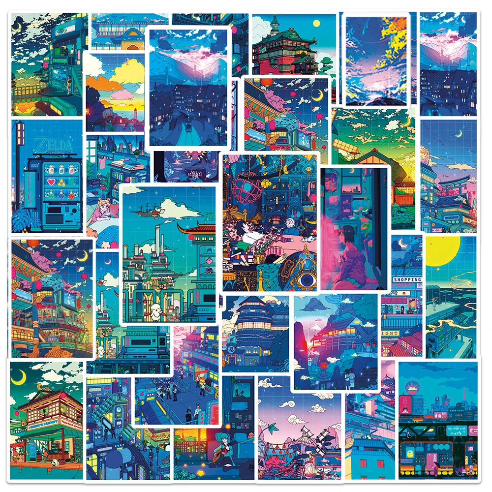 10/30/50pcs Anime View Street Night Painting Prints Cartoon Stickers Cute Aesthetic Decals Skateboard Laptop Phone Cool Sticker
10/30/50pcs Anime View Street Night Painting Prints Cartoon Stickers Cute Aesthetic Decals Skateboard Laptop Phone Cool Sticker