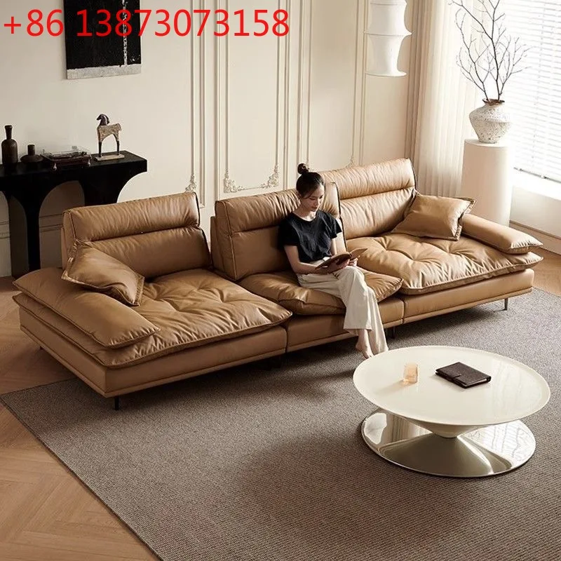 Foshan leather sailing sofa caramel color removable backrest leather cream wind sofa
Foshan leather sailing sofa caramel color removable backrest leather cream wind sofa