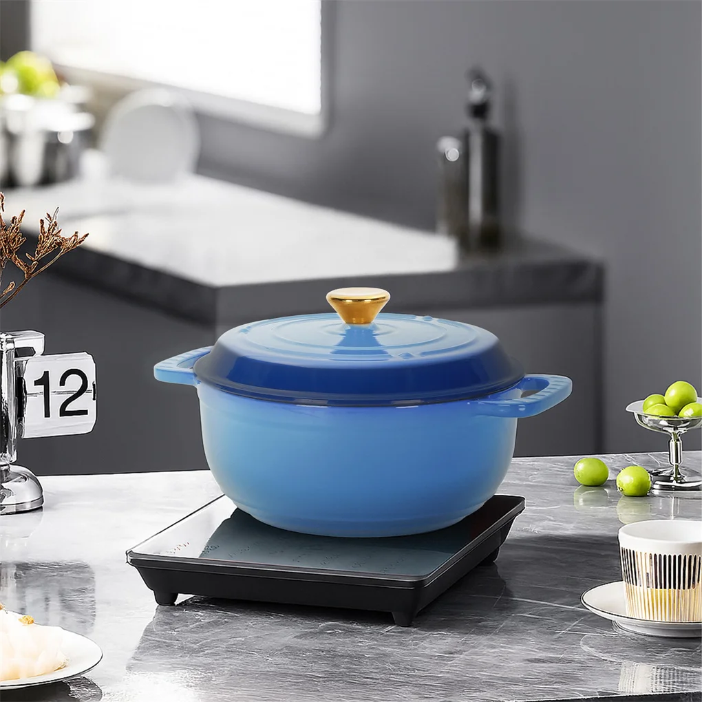 Cast iron 7.5QT cooking pot set - Gradient blue color - Includes two silicone gloves - Enamel Pot
Cast iron 7.5QT cooking pot set - Gradient blue color - Includes two silicone gloves - Enamel Pot