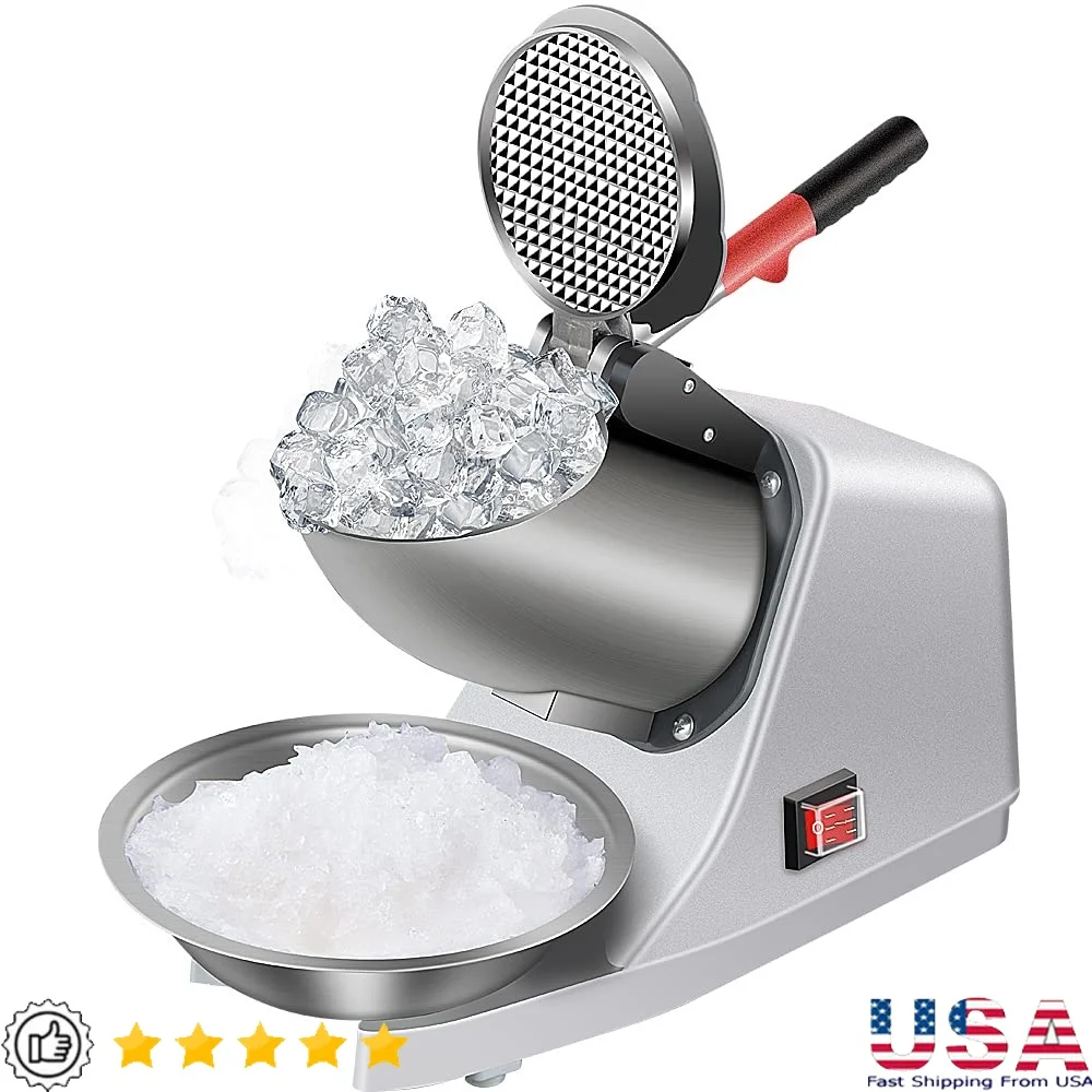 380W Electric Ice Shaver Machine Stainless Steel Snow Cone Maker Three Blade Ice Crusher Home Use Parties
380W Electric Ice Shaver Machine Stainless Steel Snow Cone Maker Three Blade Ice Crusher Home Use Parties