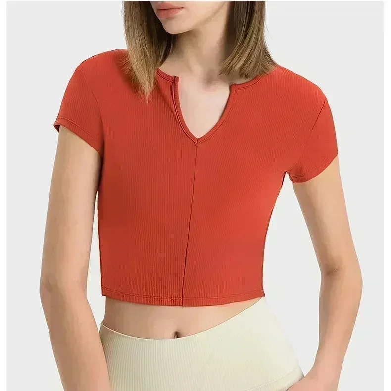 Lemon Women Clothing Gym Yoga Sport Shirt Sportswear Outdoor Short Sleeve Tshirt Ribbed Fabric V-Neck Pulovers Thin Waist Top
Lemon Women Clothing Gym Yoga Sport Shirt Sportswear Outdoor Short Sleeve Tshirt Ribbed Fabric V-Neck Pulovers Thin Waist Top