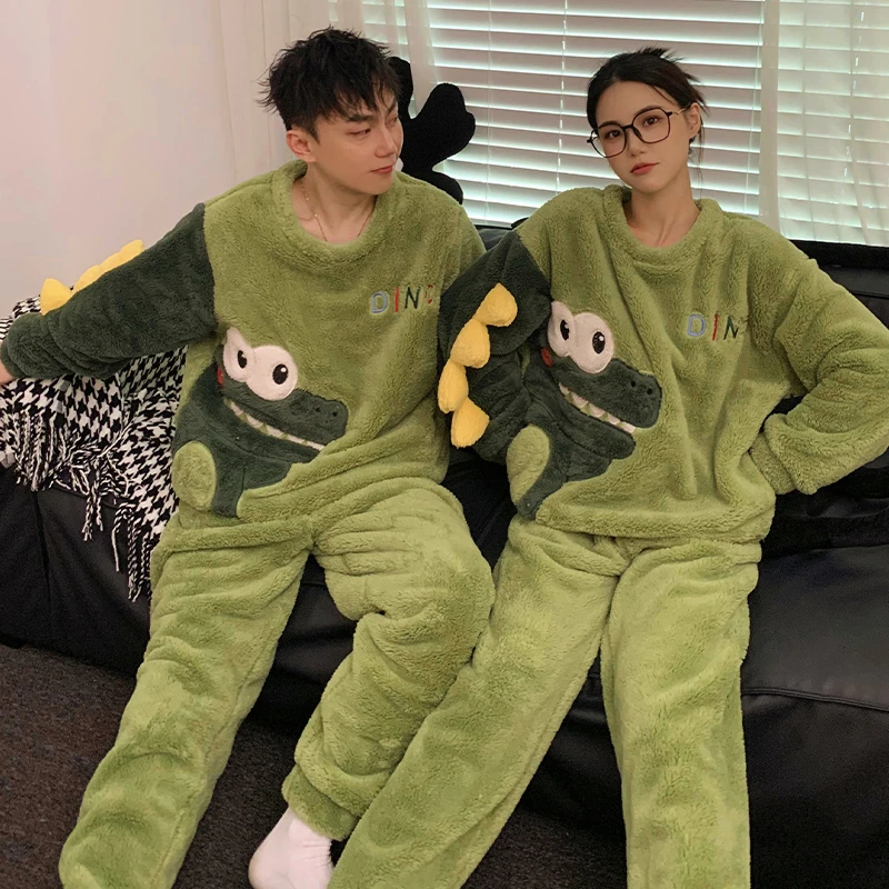 Winter Pajama Sets Women Men Sleepwear Home Suit Pajamas Thicken Pyjama Femme Cartoon Crocodile Long Sleeve Nightwear Pijama
Winter Pajama Sets Women Men Sleepwear Home Suit Pajamas Thicken Pyjama Femme Cartoon Crocodile Long Sleeve Nightwear Pijama