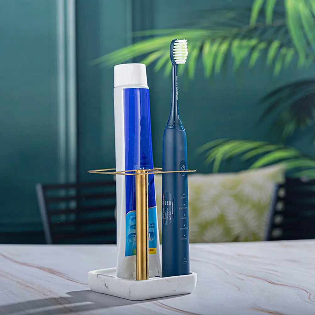 Bathroom Toothbrush Holder Stainless Steel Resin Base Sturdy Toothpaste Rack Makeup Brush Storage Stand Desktop Organizer
Bathroom Toothbrush Holder Stainless Steel Resin Base Sturdy Toothpaste Rack Makeup Brush Storage Stand Desktop Organizer