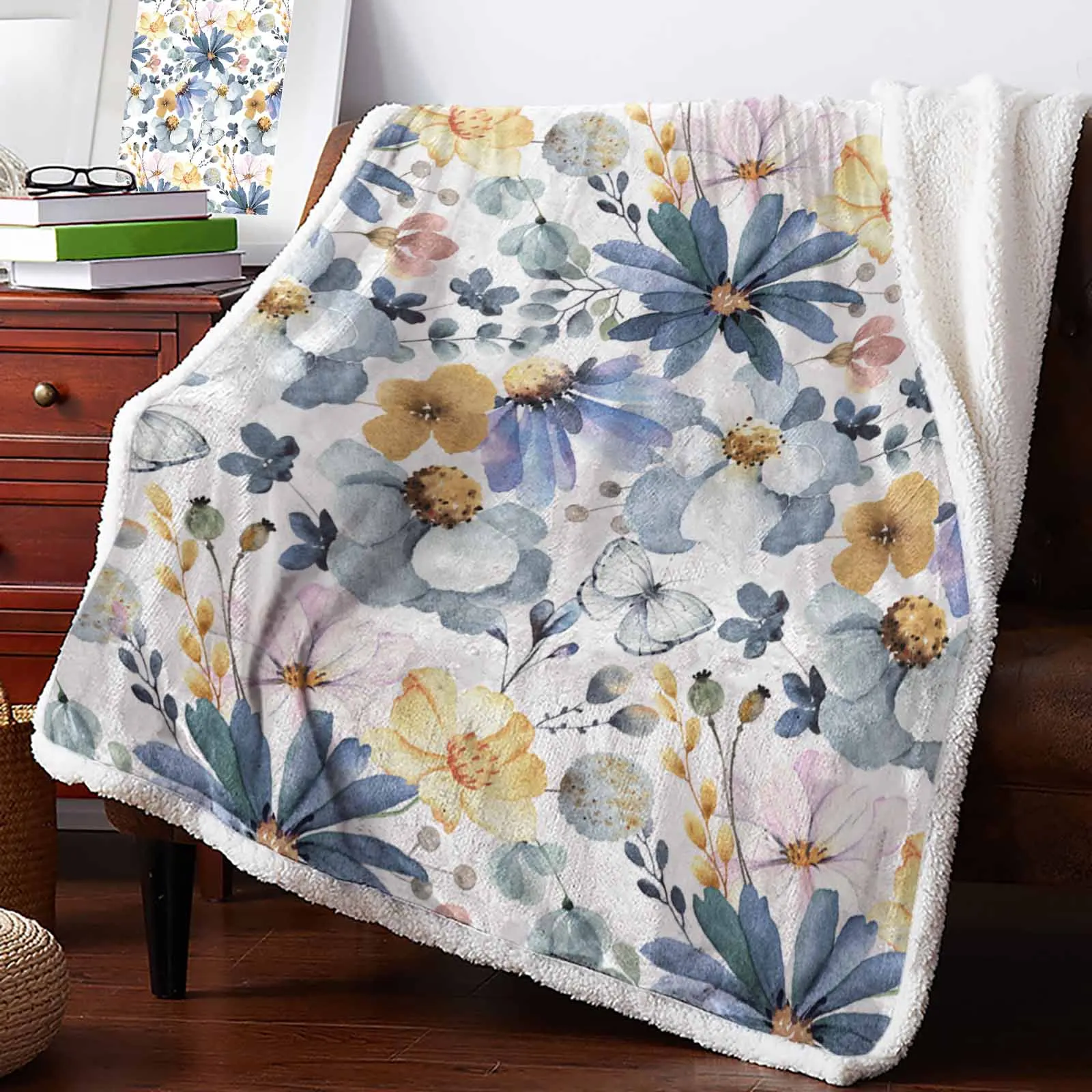 Summer Pastoral Style Plants Wildflowers Cashmere Blanket Warm Winter Soft Throw Blankets for Beds Sofa Wool Blanket Bedspread
Summer Pastoral Style Plants Wildflowers Cashmere Blanket Warm Winter Soft Throw Blankets for Beds Sofa Wool Blanket Bedspread