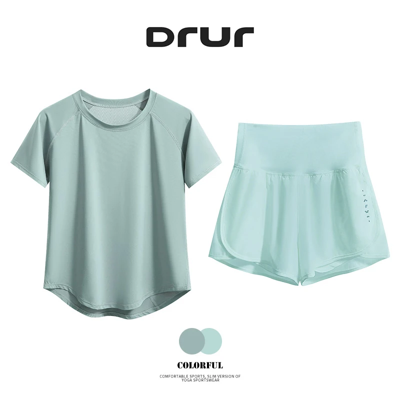 DRUR 2pcs Sport Set Women 2 Piece Running Suit Summer Sportswear Outfits Short Sleeve Gym Tops Shorts Sets Woman Fitness Clothes
DRUR 2pcs Sport Set Women 2 Piece Running Suit Summer Sportswear Outfits Short Sleeve Gym Tops Shorts Sets Woman Fitness Clothes