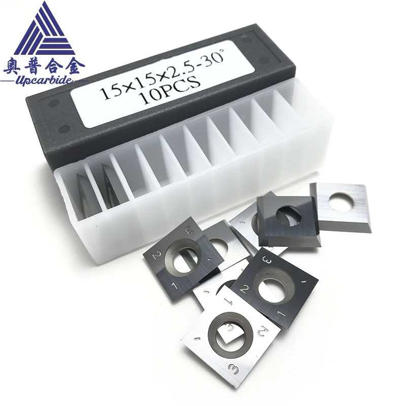 15x15x2.5 30° Reversible Indexable Carbide Blade - Four-Sided Woodworking Cutter for Milling Trimming Grooving
15x15x2.5 30° Reversible Indexable Carbide Blade - Four-Sided Woodworking Cutter for Milling Trimming Grooving