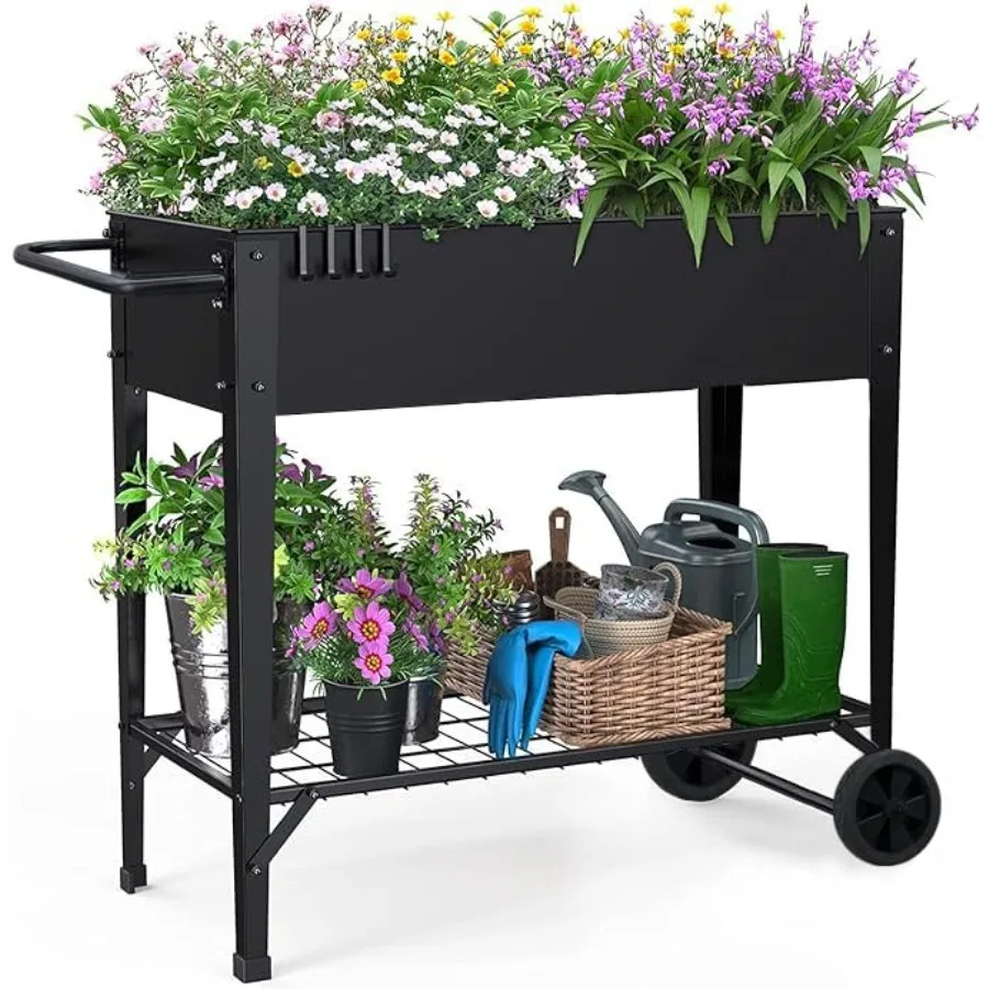 Raised Garden Bed with Wheels and Legs for Outdoor Use, Mobile Elevated Planter Cart for Vegetable Herbs Flowers Potted Plants,
Raised Garden Bed with Wheels and Legs for Outdoor Use, Mobile Elevated Planter Cart for Vegetable Herbs Flowers Potted Plants,
